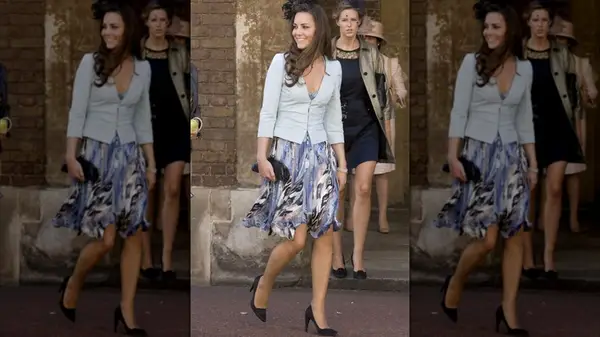 Kate Middleton photographed attending the wedding of Lady Rose Windsor and George Gilman
