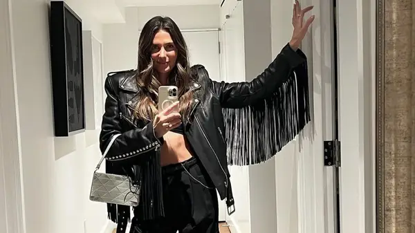 Fringed leather jacket