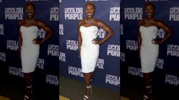 Cynthia Erivo smiling at the 2015 Broadway premiere of 