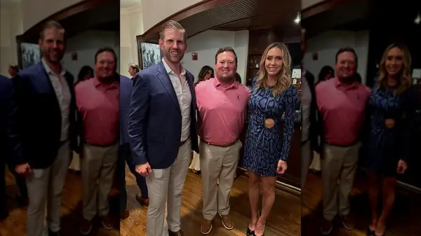 lara trump wearing a cutout dress at a charity event