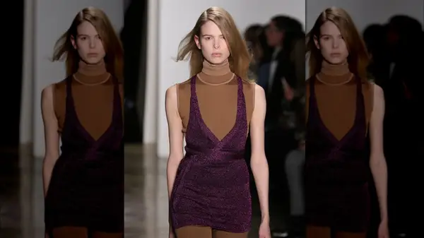 Dress layered over turtleneck tank