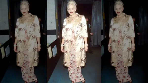 Gwen Stefani in a floral dress at the Grammys in 1997