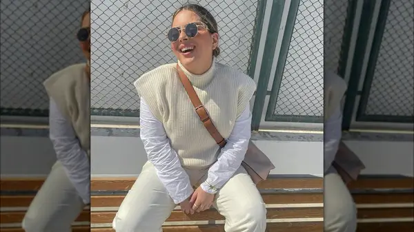 Woman wearing white layers