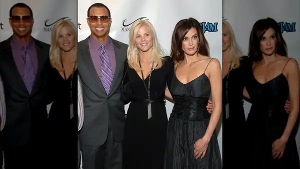 Elin Nordegren with Tiger Woods and Teri Hatcher on the red carpet