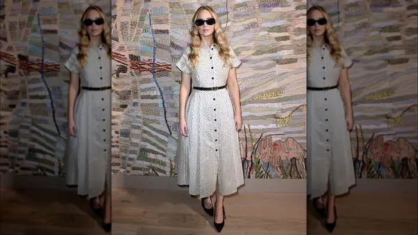 Jennifer Lawrence wearing a waist belt