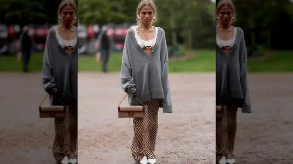 White flats cozy outfit