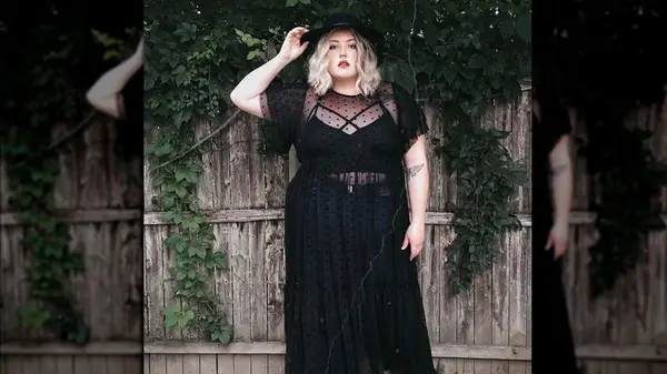 Woman in a sheer dress