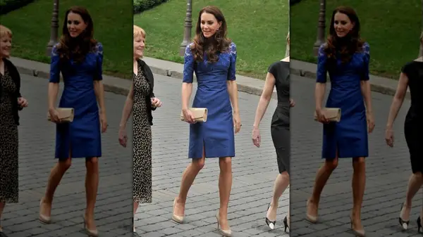 Kate Middleton in a blue dress