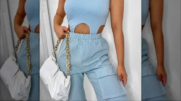 Woman with a chain bag