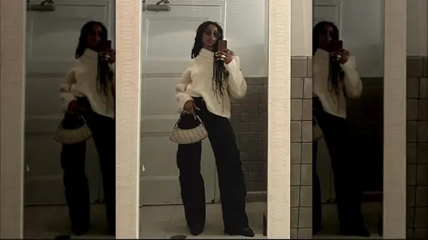 Woman wearing black boots