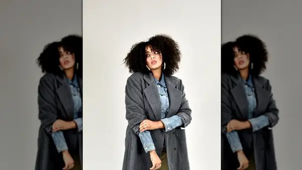 Coat and chambray shirt