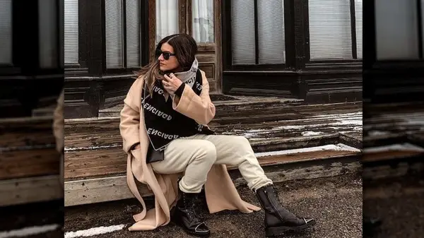 Woman in mid-calf boots