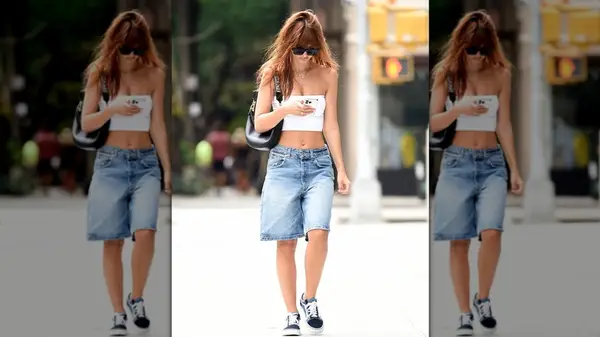 Emily Ratajkowski wears bermuda shorts