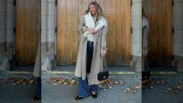 A woman in a trench coat