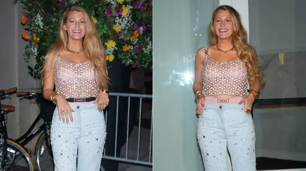 Blake Lively in the same outfit on two different occasions