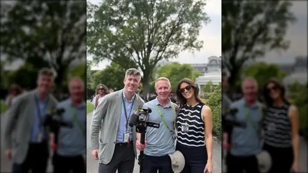 An Instagram story of Kaitlan Collins with two other journalists at the White House