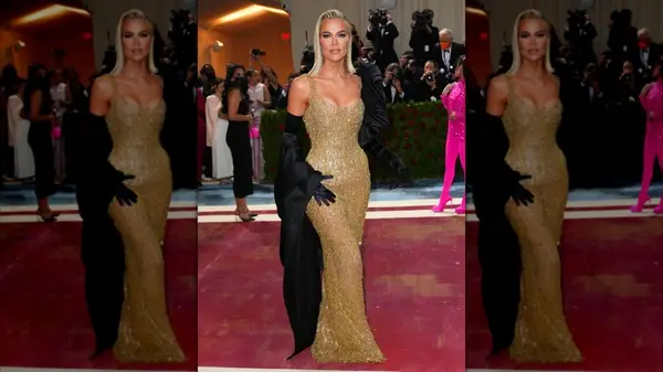 Khloe Kardashian on the 2022 Met Gala red carpet