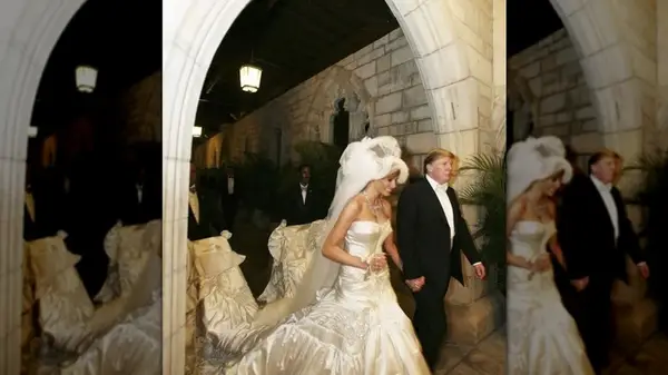 Melania and Donald Trump on wedding day