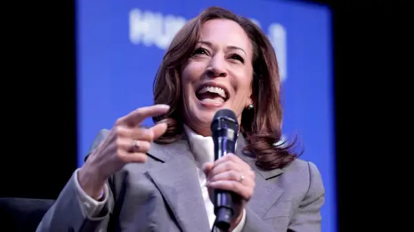 Kamala Harris speaking in 2025