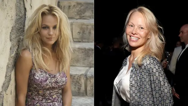 Pamela Anderson in the 1990s & in 2024