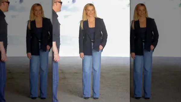 Reese Witherspoon on the set of The Morning Show