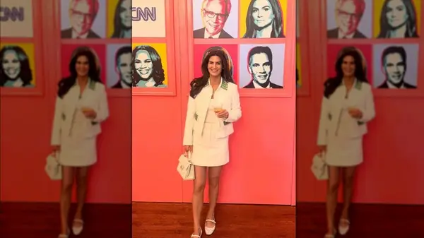 kaitlan collins in white miniskirt at cnn event 2025