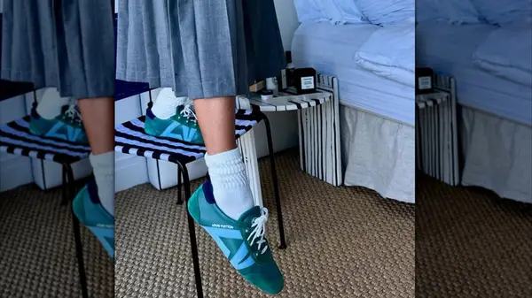 Green Louis Vuitton ballet sneakers