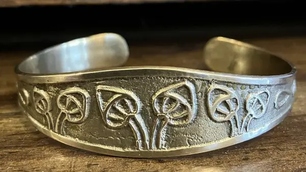 Silver mushroom cuff