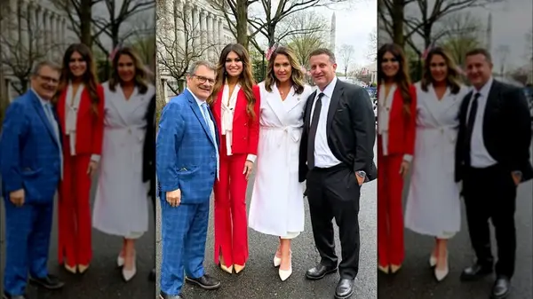 Kimberley Guilfoyle wears red suit in Washington