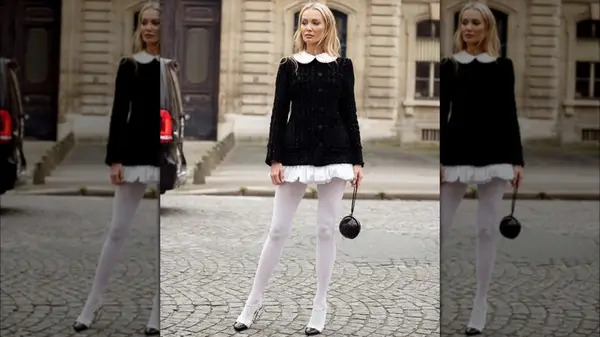 Woman in a black dress 