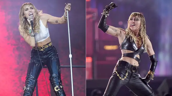 Miley Cyrus on stage in 2019