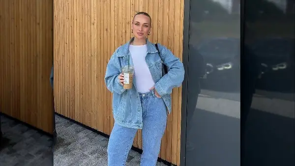 Woman wearing denim on denim