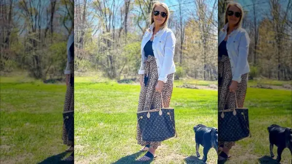 woman in white denim jacket