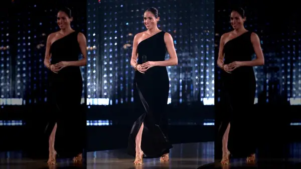 Meghan Markle in a black dress