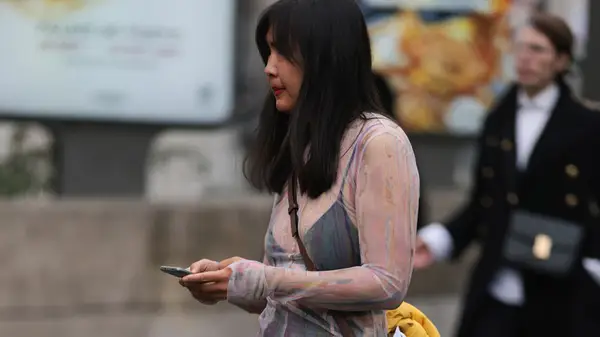 Woman in sheer layer