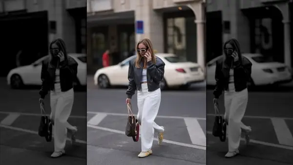 Sonia Lyson wearing Louis Vuitton beige and yellow sneakers in April 2025