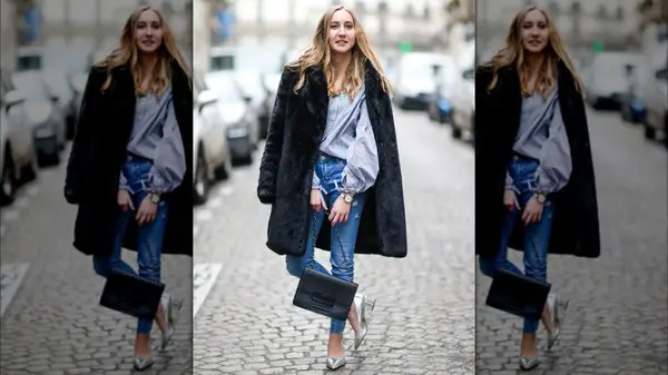 Woman in silver shoes 