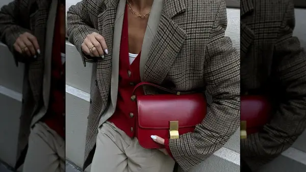 Wearing red waistcoat