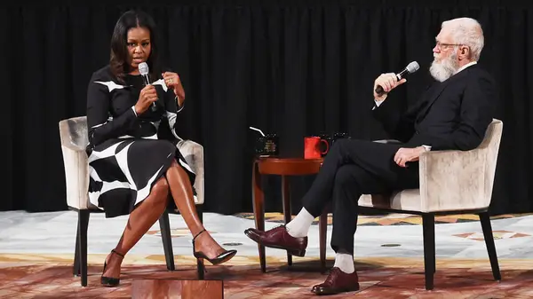 Michelle Obama and David Letterman in October 2017