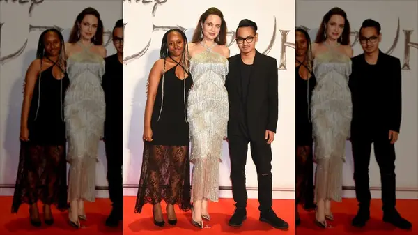 Zahara Jolie on the red carpet with Angelina Jolie and Maddox Jolie-Pitt
