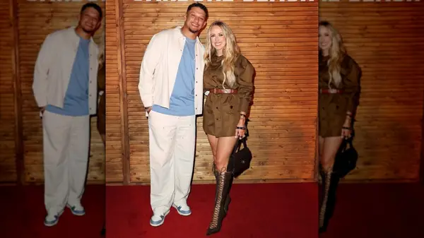 Patrick Mahomes and Brittany Mahomes on the red carpet