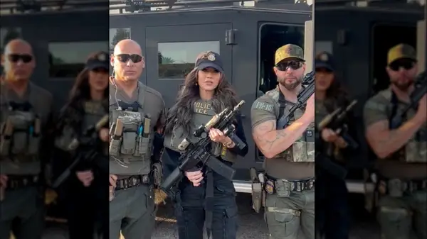 kristi noem pretending to be part of ICE