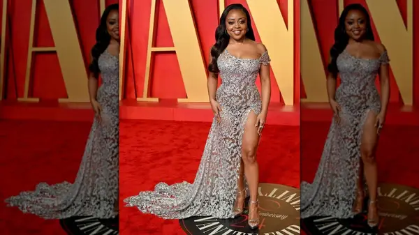 Quinta Brunson at the Vanity Fair Oscars party
