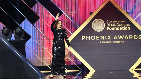 Kamala Harris at the Phoenix Awards in sequin gown