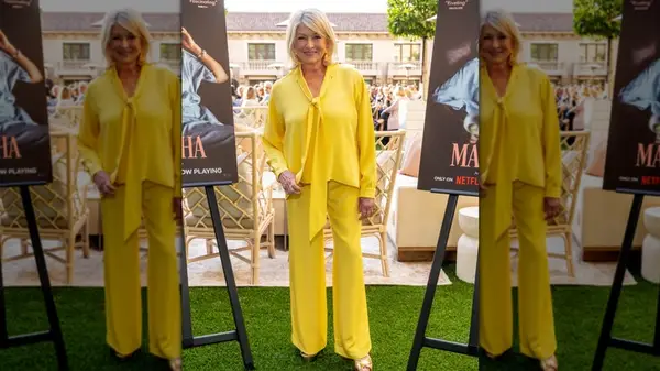 Martha Stewart in a yellow outfit