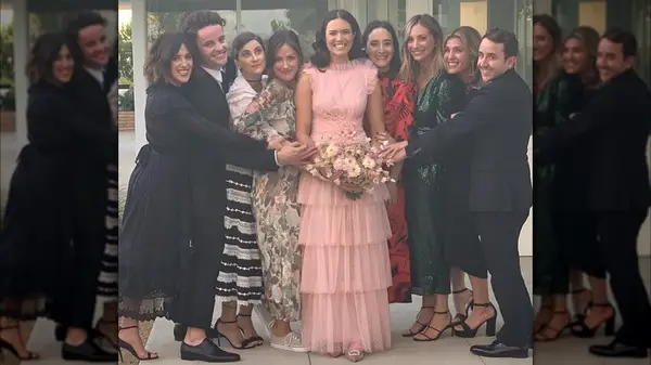 Mandy Moore on her wedding day with friends