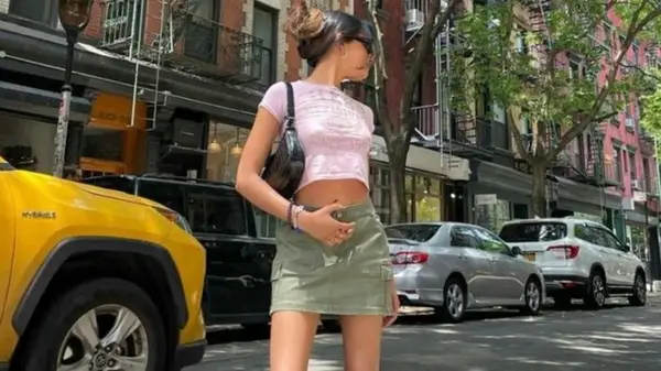 Cargo skirt with baby tee