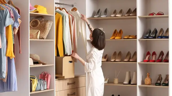 Woman looking in her wardrobe