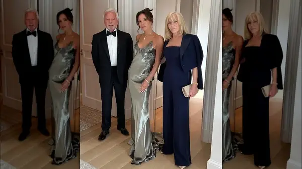 Victoria Beckham in a metallic dress