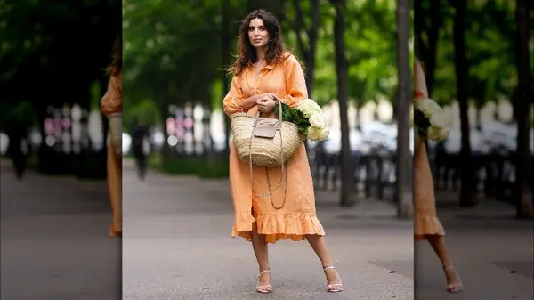 Woman in a linen dress 